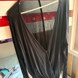 Black Sheer Long Sleeve Top